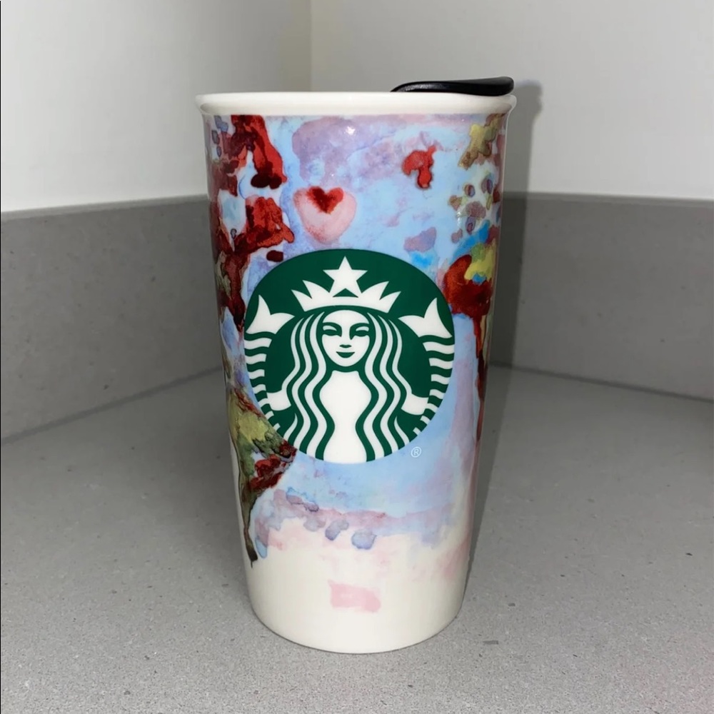 Floral Ceramic Starbucks Cup